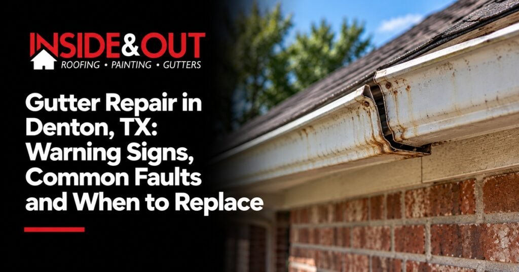 Inside & Out Roofing guide: Gutter Repair in Denton, TX: Warning Signs, Common Faults and When to Replace