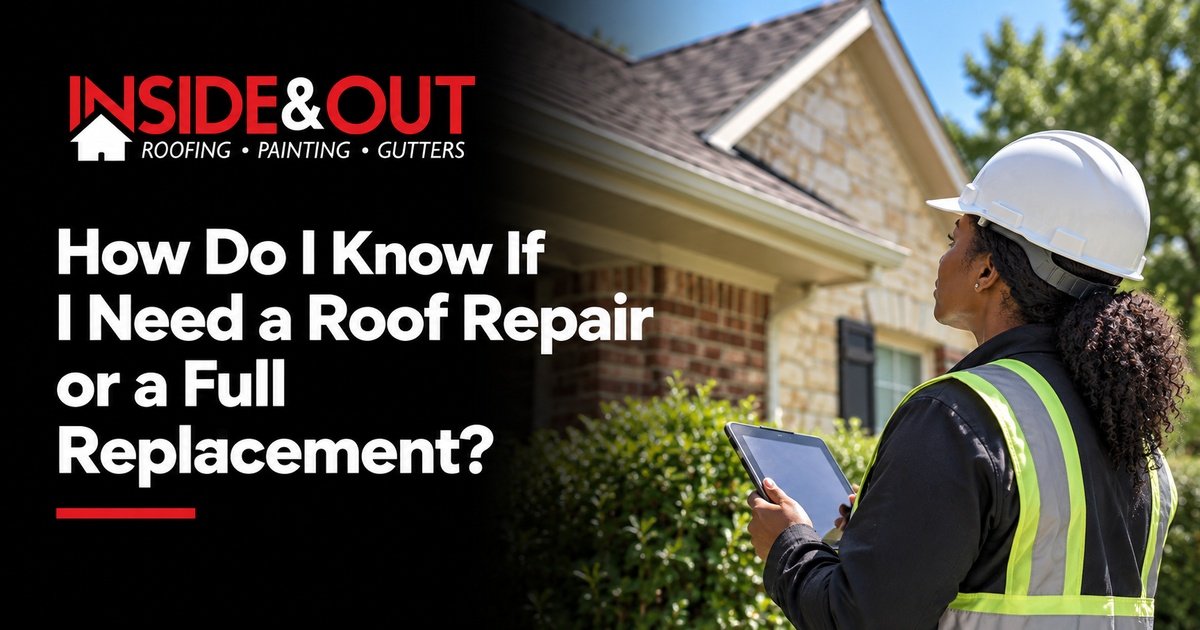 Inside & Out Roofing guide: How Do I Know If I Need a Roof Repair or a Full Replacement?
