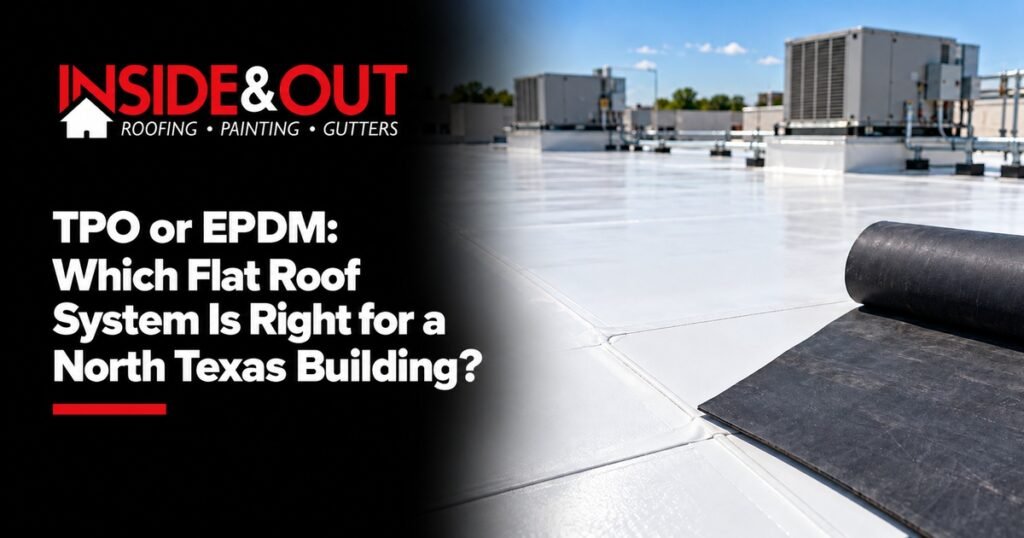 Inside & Out Roofing guide: TPO or EPDM: Which Flat Roof System Is Right for a North Texas Building?