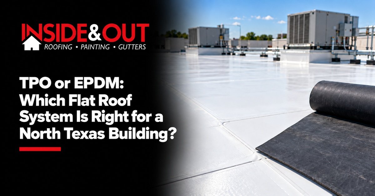 Inside & Out Roofing guide: TPO or EPDM: Which Flat Roof System Is Right for a North Texas Building?
