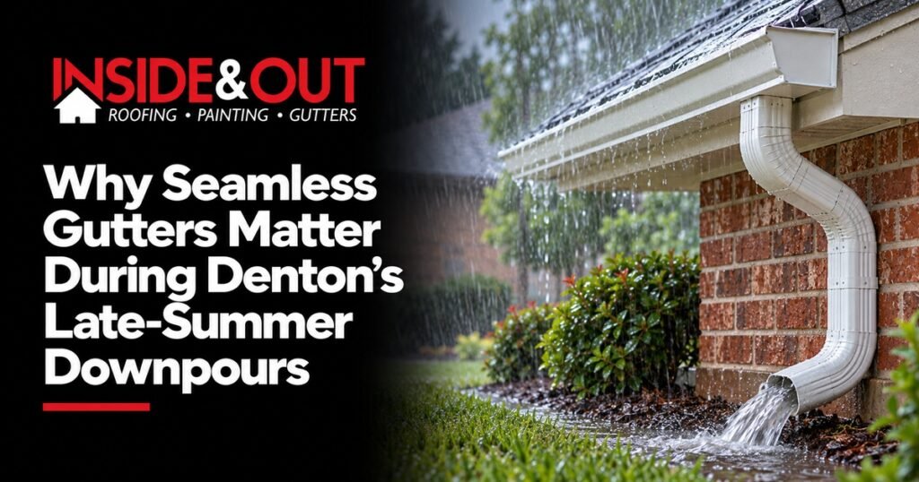 Inside & Out Roofing guide: Why Seamless Gutters Matter During Denton’s Late-Summer Downpours